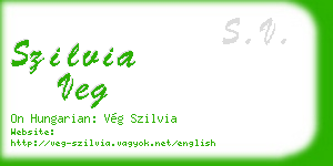 szilvia veg business card
