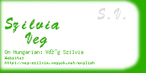 szilvia veg business card